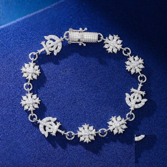 Iced Out Starburst Link Bracelet for Men, image 2