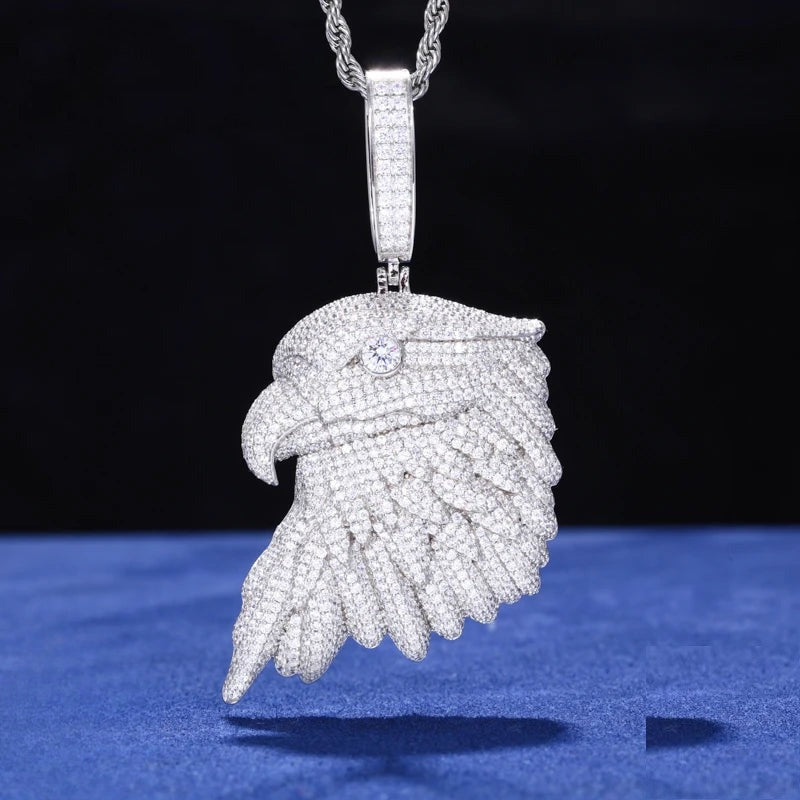 Iced Out Bald Eagle Pendant Necklace for Men, image 3