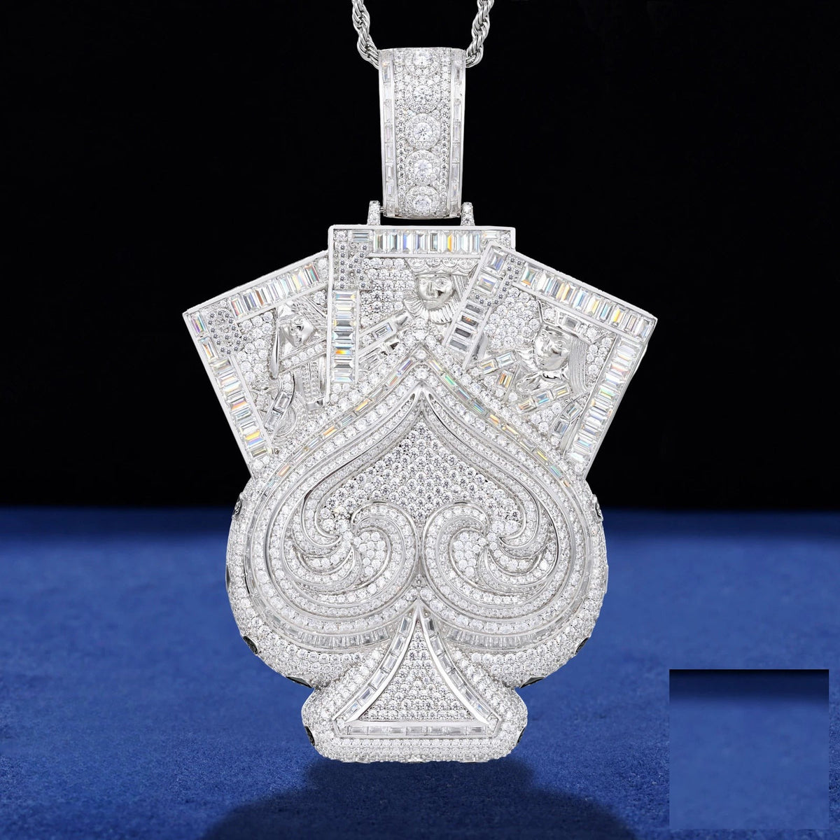 Iced Out Ace of Spades Pendant Necklace for Men, image 2