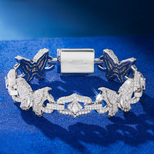 Iced Out Butterfly Link Bracelet for Men, image 3