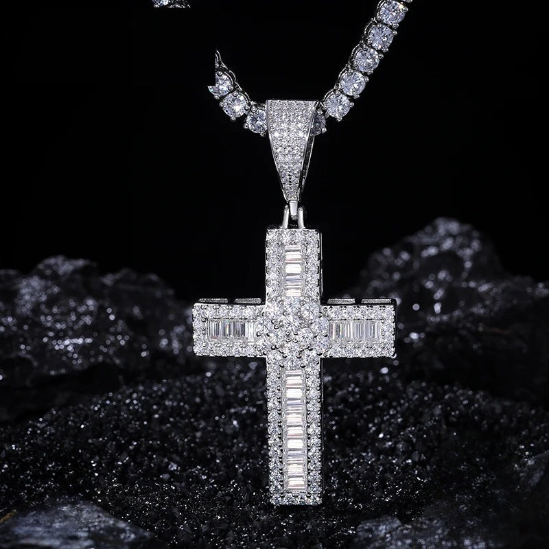 Iced Out Cross Pendant for Men, image 2