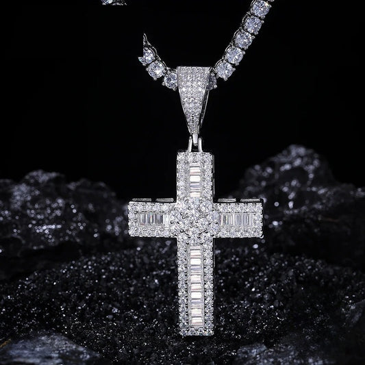 Iced Out Cross Pendant for Men, image 2