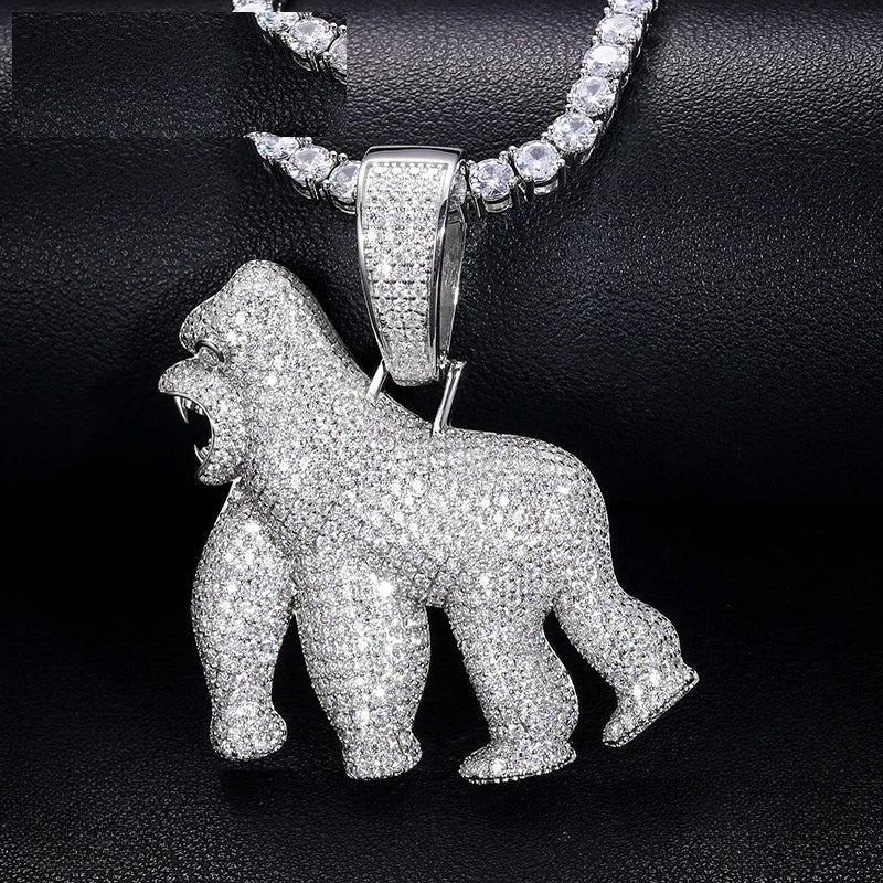 Iced Out Gorilla Pendant for Men, image 2