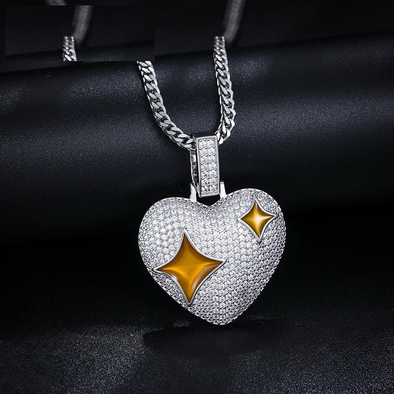 Iced Out Heart Pendant for Men, image 2