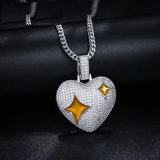 Iced Out Heart Pendant for Men, image 2