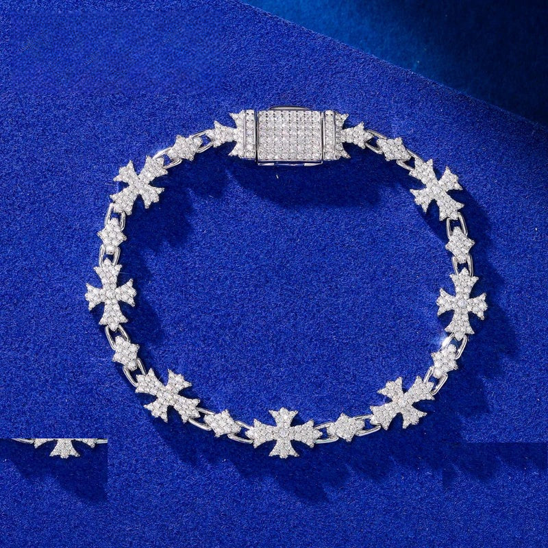 Iced Out Cross Link Bracelet for Men, image 2
