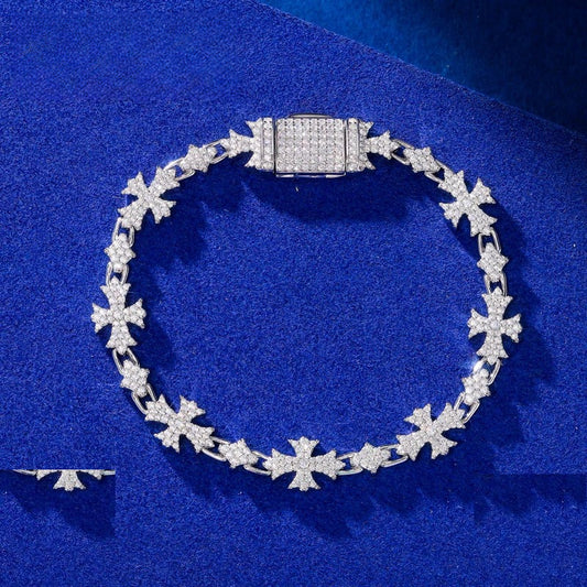 Iced Out Cross Link Bracelet for Men, image 2