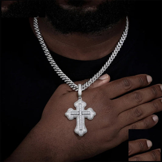 Iced Out Moissanite Pendant Necklace for Men, image 2