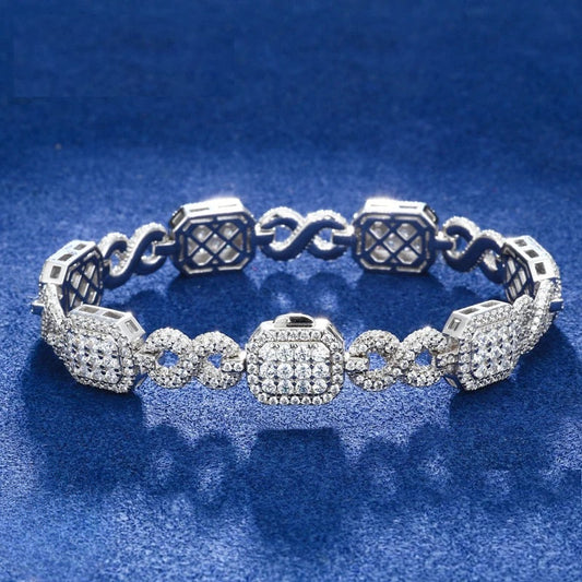 Iced Out Sugar Cube Link Bracelet, image 2