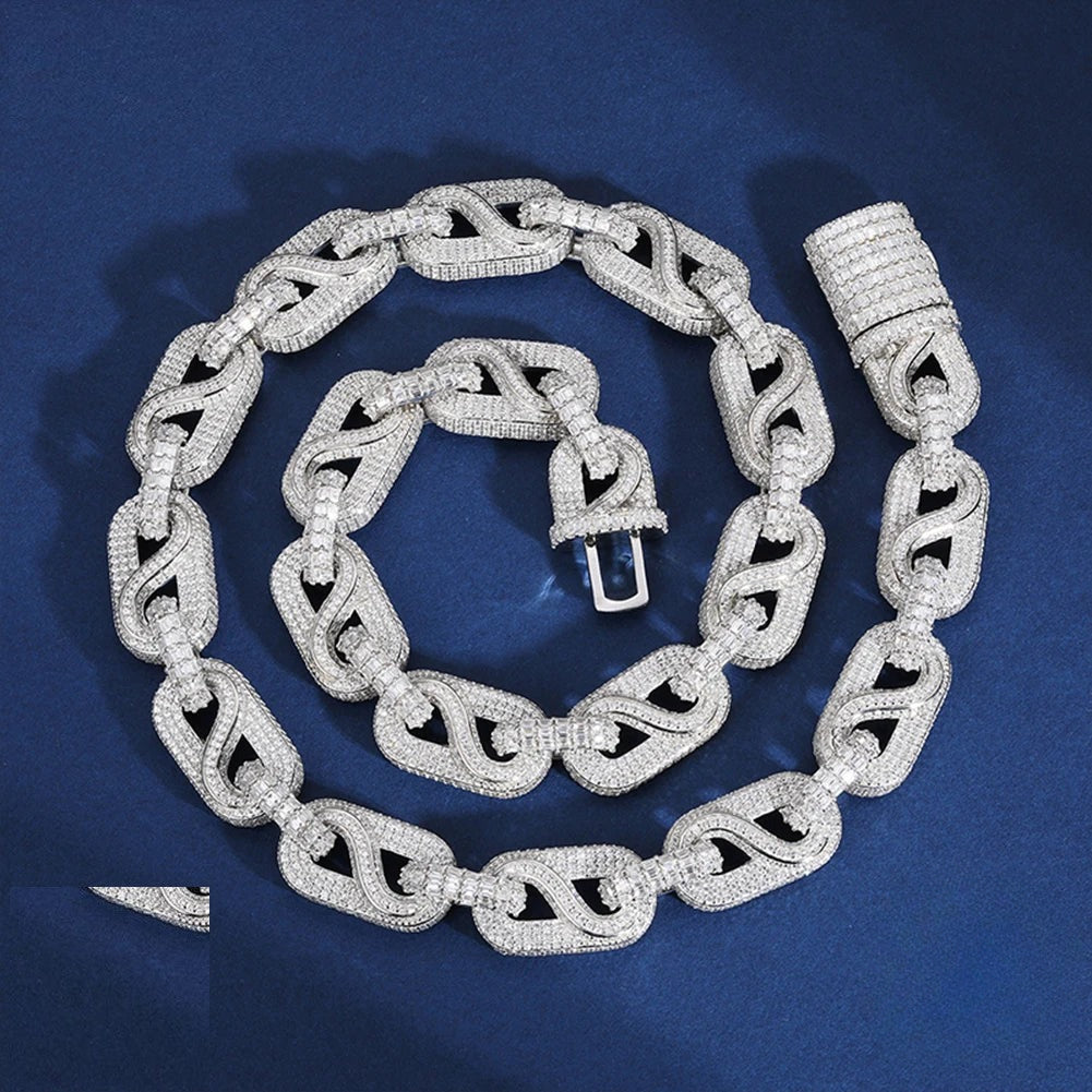Iced Out Baguette Cuban Link Chain for Men