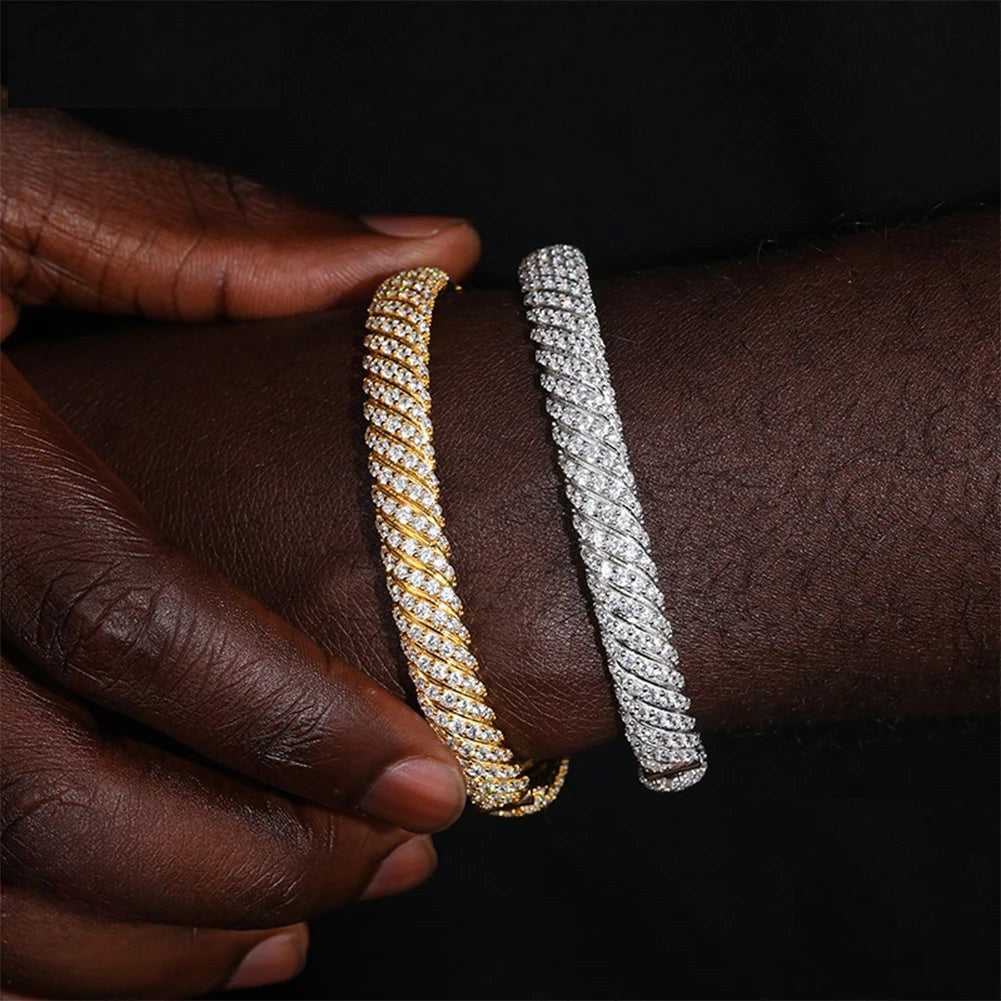 8mm Iced Out Twist Bangle, image 3
