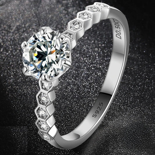 Round Cut Moissanite Ring, image 2