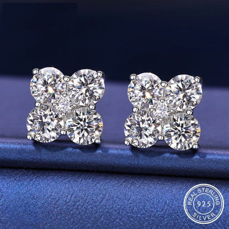 2.48cttw Moissanite Cluster Stud Earrings, image 3