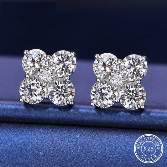 2.48cttw Moissanite Cluster Stud Earrings, image 3