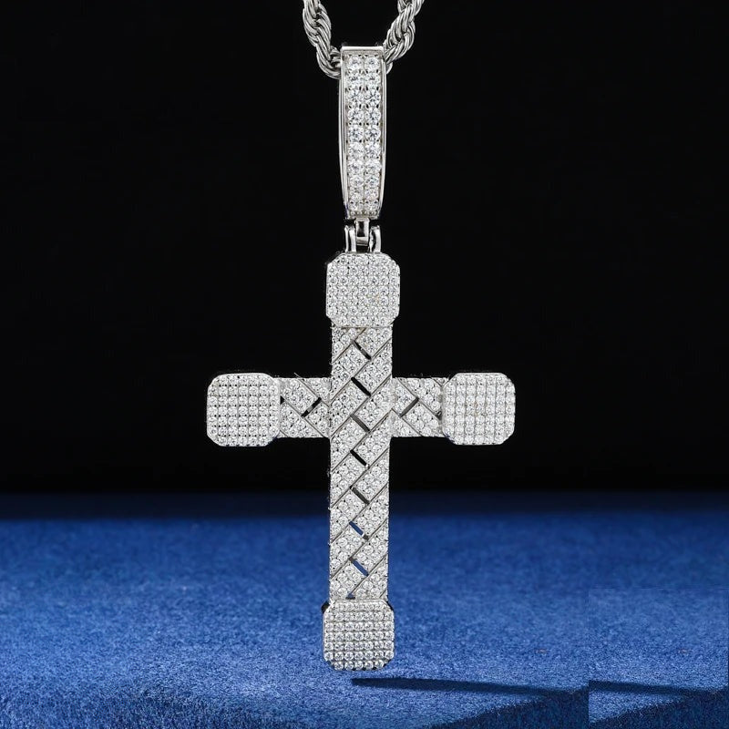 Iced Out Cross Pendant Necklace for Men, image 2