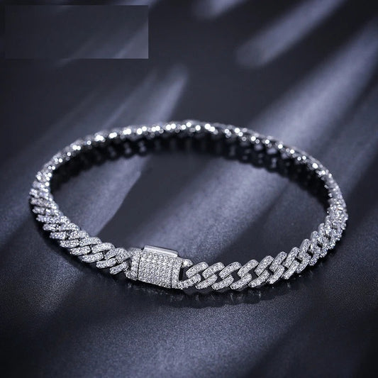 6mm Moissanite Cuban Link Bracelet or Necklace, image 3