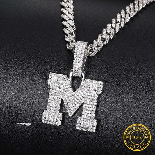 Moissanite Initial Pendant for Men, image 2