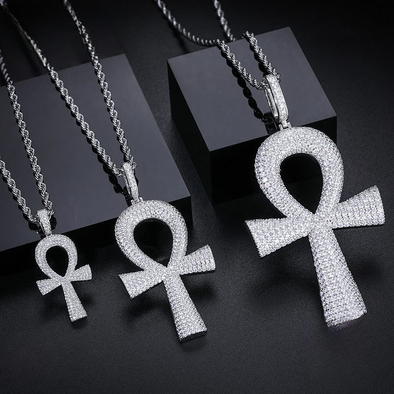 Iced Out Ankh Pendant for Men, image 3