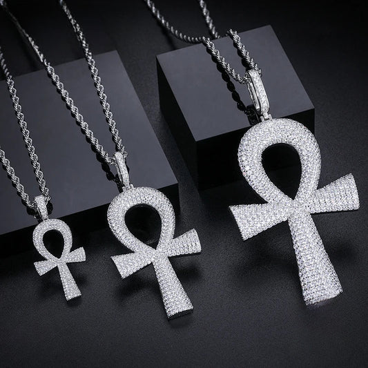 Iced Out Ankh Pendant for Men, image 3