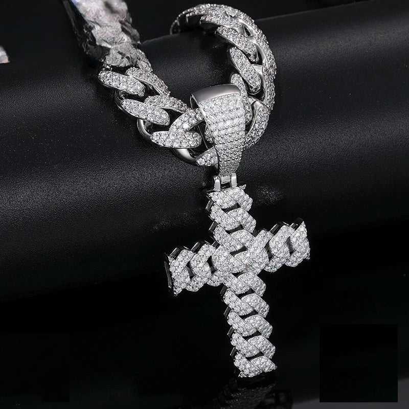 Iced Out Cross Pendant for Men, image 3