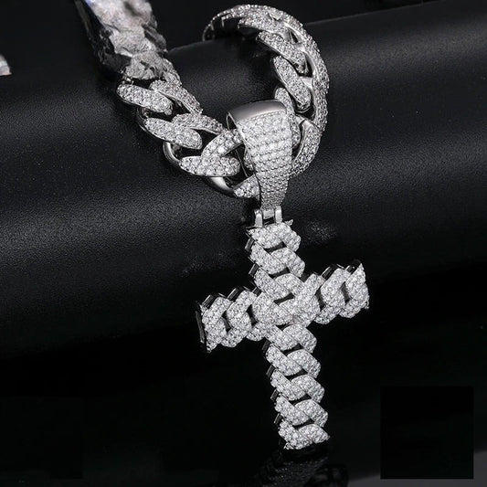 Iced Out Cross Pendant for Men, image 3