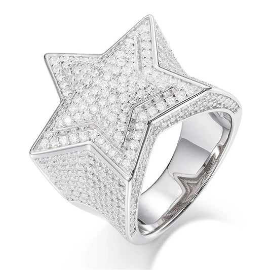 Iced Out Star Ring for Men
