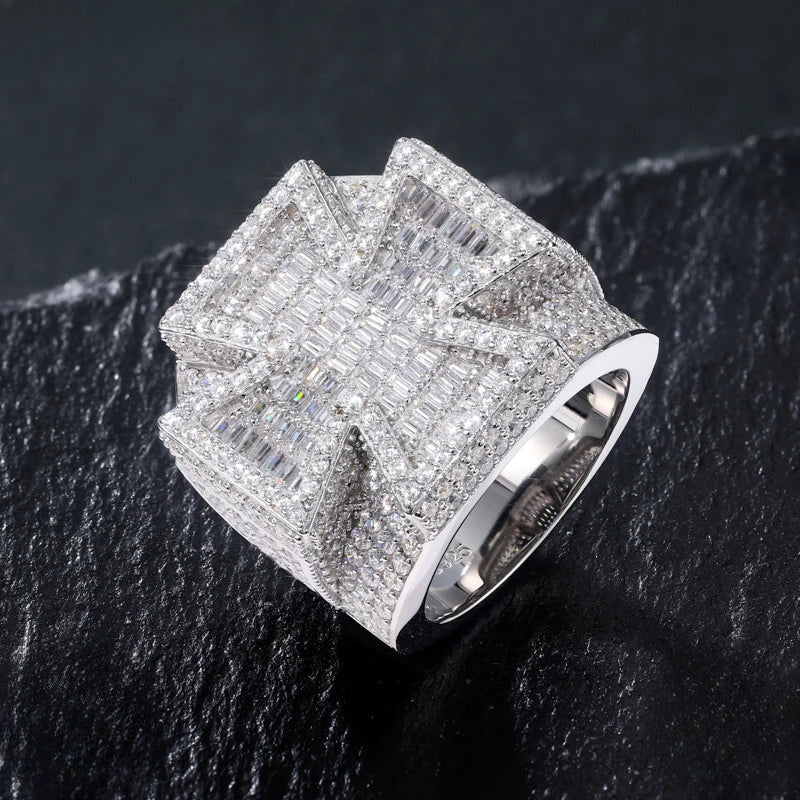 Iced Out Cross Ring for Men, image 2