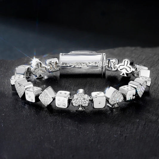 Iced Out Poker Dice Link Bracelet for Men, image 3