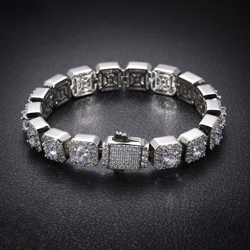 Moissanite Link Bracelet for Men
