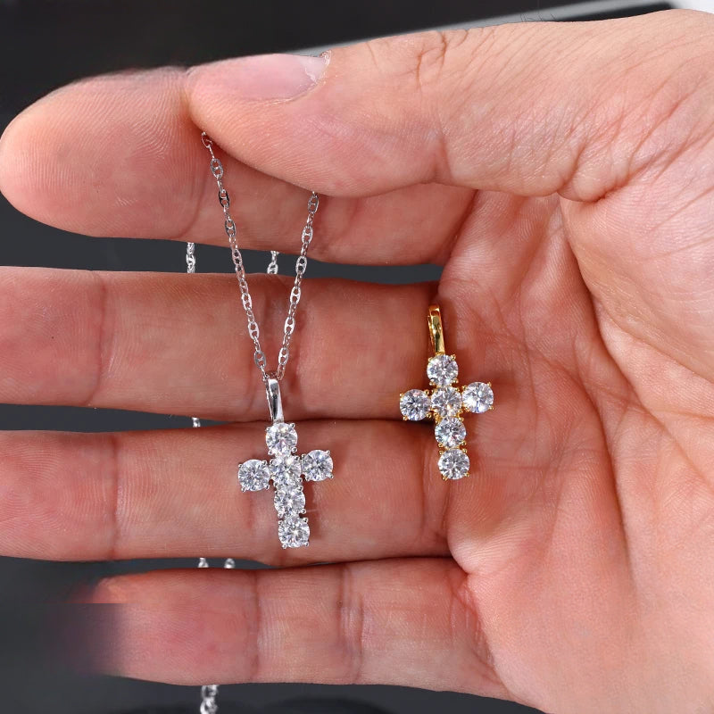 Moissanite Cross Pendant Necklace, image 2