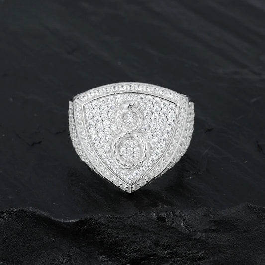Iced Out Infinity Signet Ring for Men, image 4
