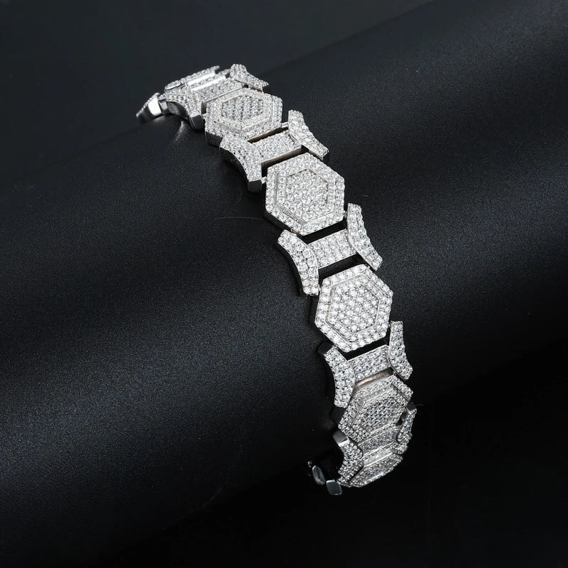 Hexagon Link Bracelet for Men, image 4