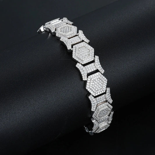 Hexagon Link Bracelet for Men, image 4