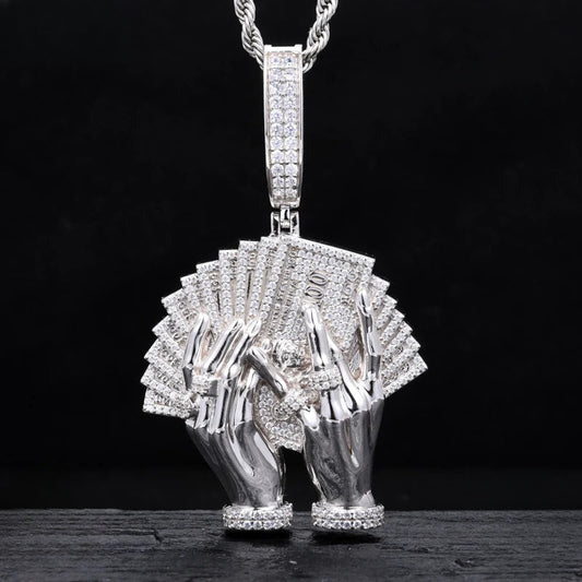 Iced Out Money Pendant Necklace for Men, image 2