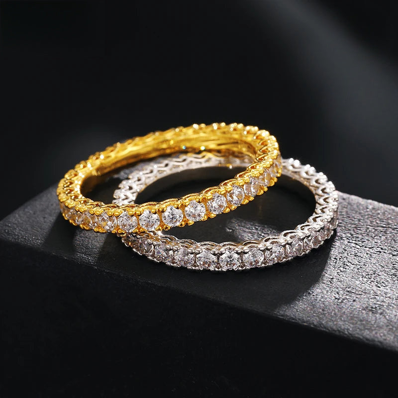 Iced Out Moissanite Eternity Band Ring, image 2