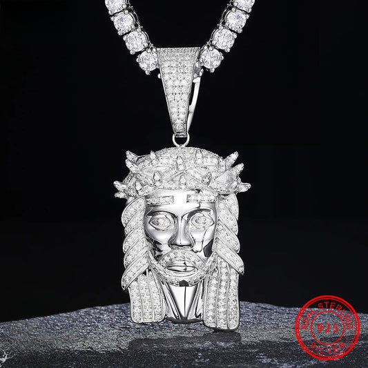 Iced Out Jesus Head Pendant for Men, image 2