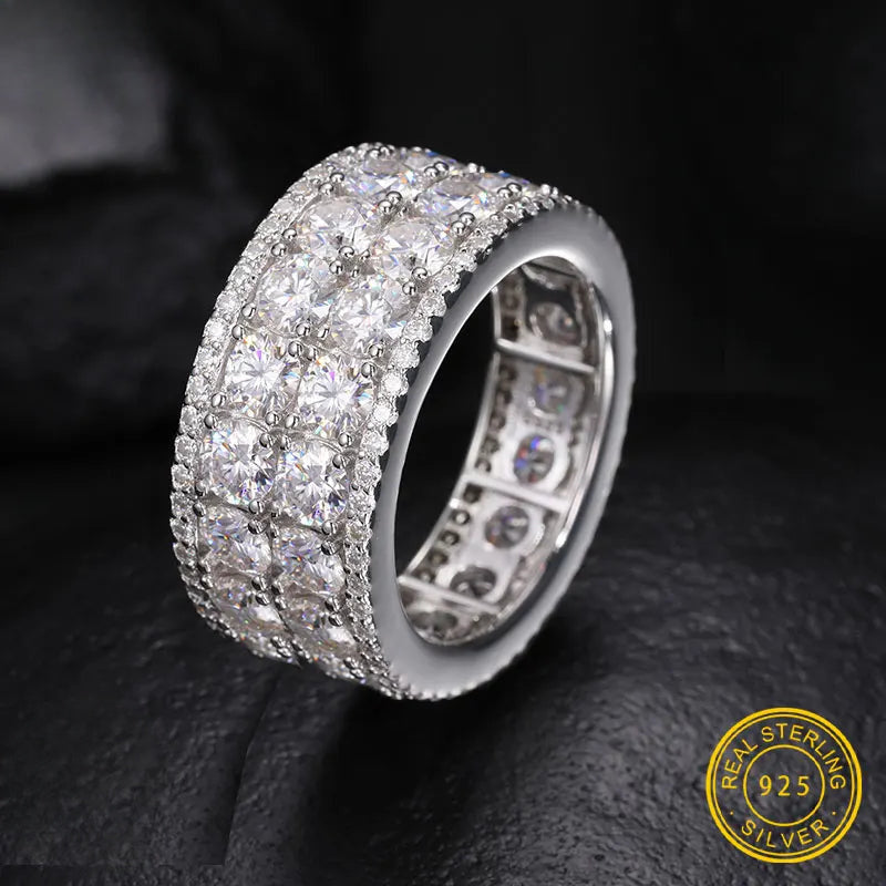 Iced Out Moissanite Band Ring for Men, image 2