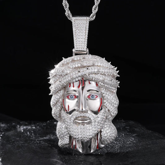 Iced Out Jesus Head or Lion Head Pendant for Men, image 2