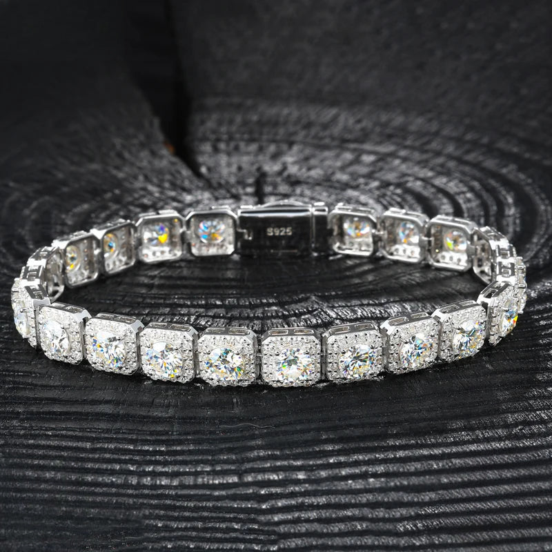 8mm Iced Out Square Tennis Bracelet
