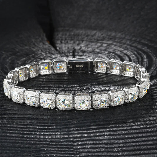 8mm Iced Out Square Tennis Bracelet