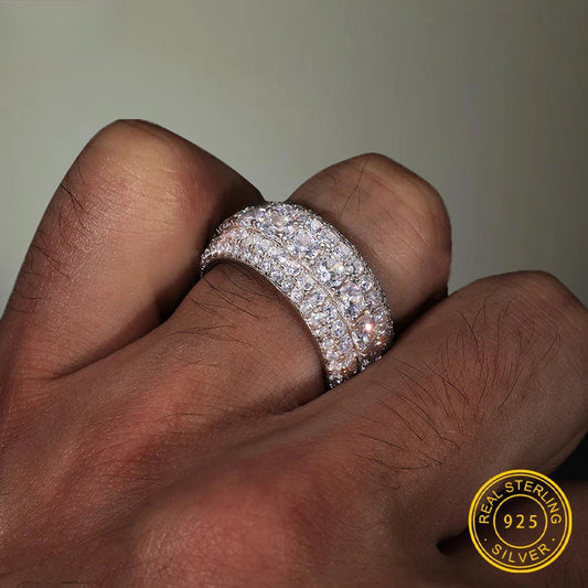 Iced Out Wide Pave Band Ring for Men, image 2