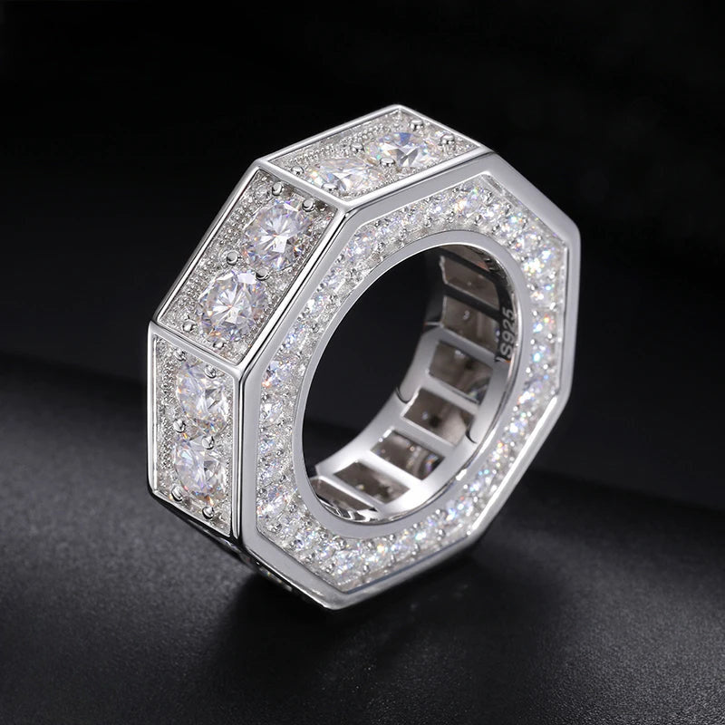 Iced Out Faceted Band Ring for Men, image 3