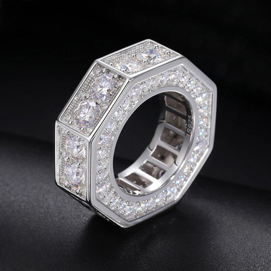 Iced Out Faceted Band Ring for Men, image 3