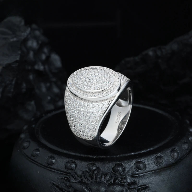 Iced Out Cross Signet Ring for Men, image 3