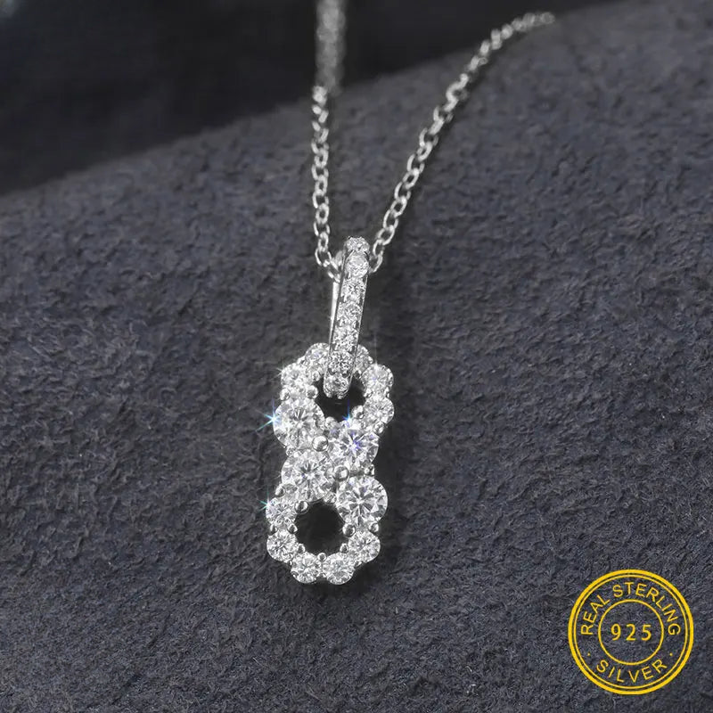 Moissanite Figure Eight Pendant Necklace, image 2