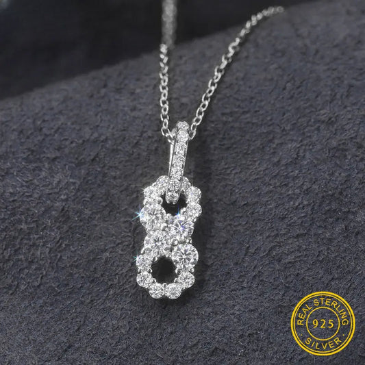 Moissanite Figure Eight Pendant Necklace, image 2