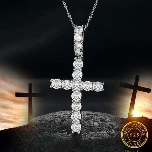 Moissanite Cross and Ankh Pendant Necklaces, image 2