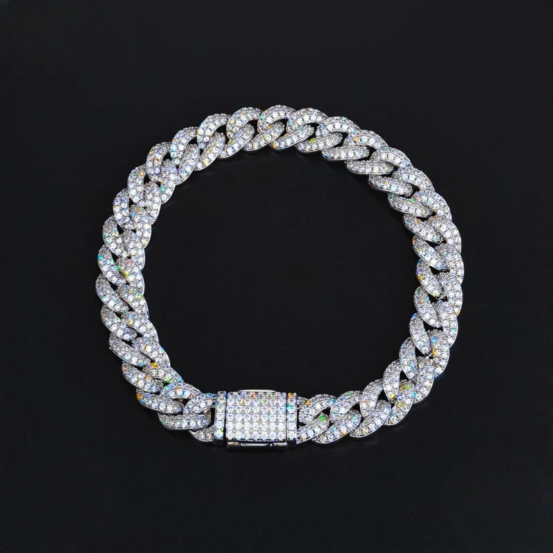 8mm Iced Out Cuban Link Bracelet for Men, image 2