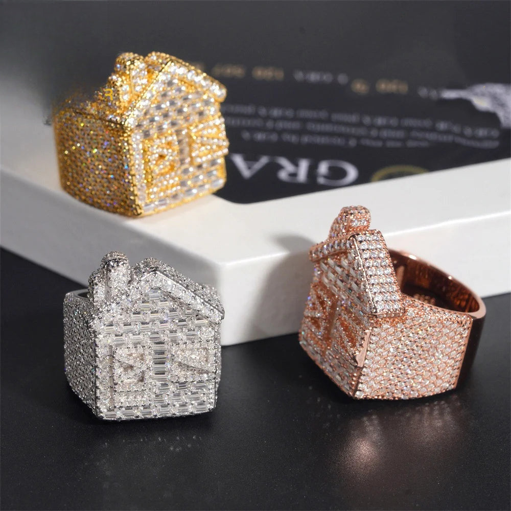 Iced Out Baguette Signet Ring for Men, image 2