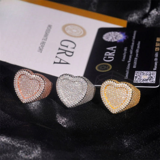 Pave Heart Ring for Men, image 3